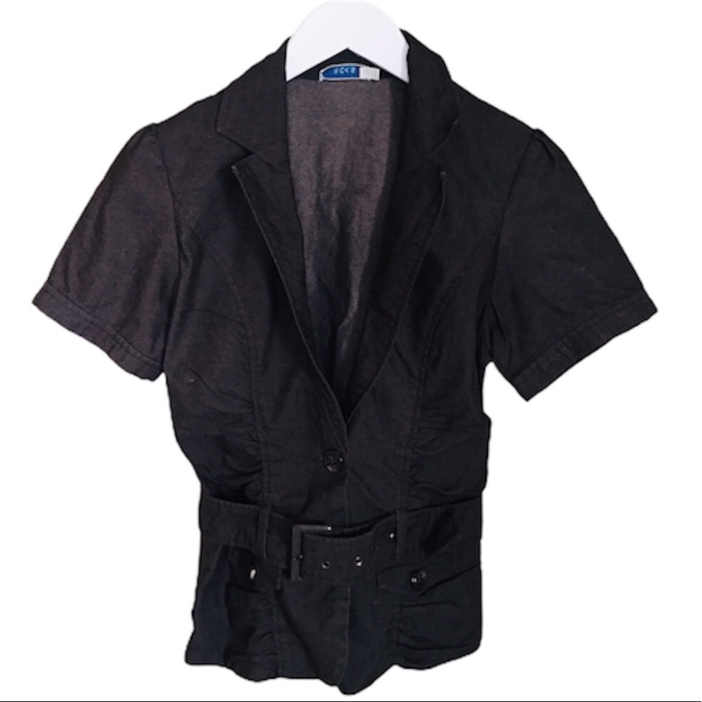 RICKIS Y2K Cargo V-Cut Belted Utility Jacket Vest Brown Size 2